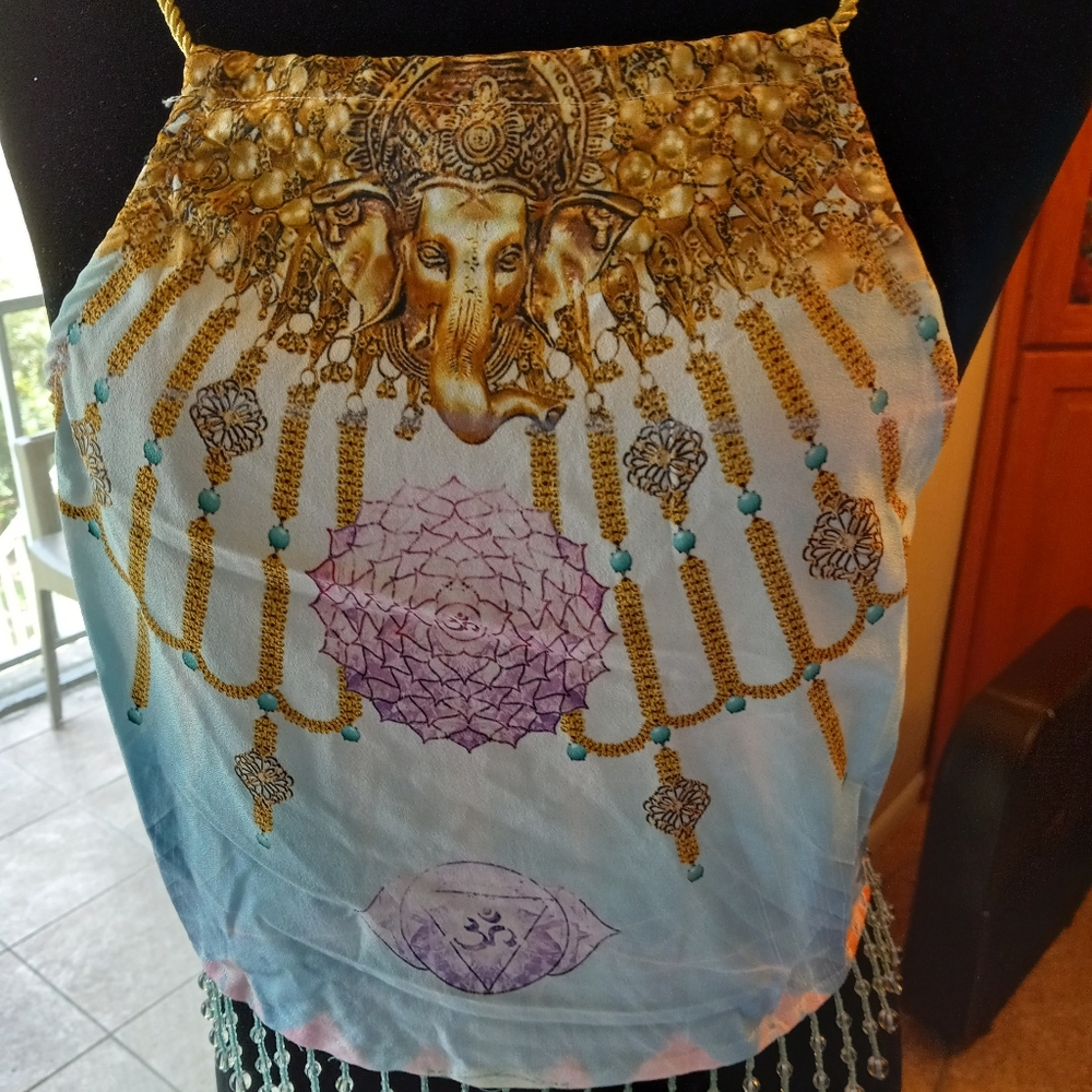 Dolls Kill x 24HRS Mind of the Mantra Sahasrara Halter Crop Top - Picture 7 of 12